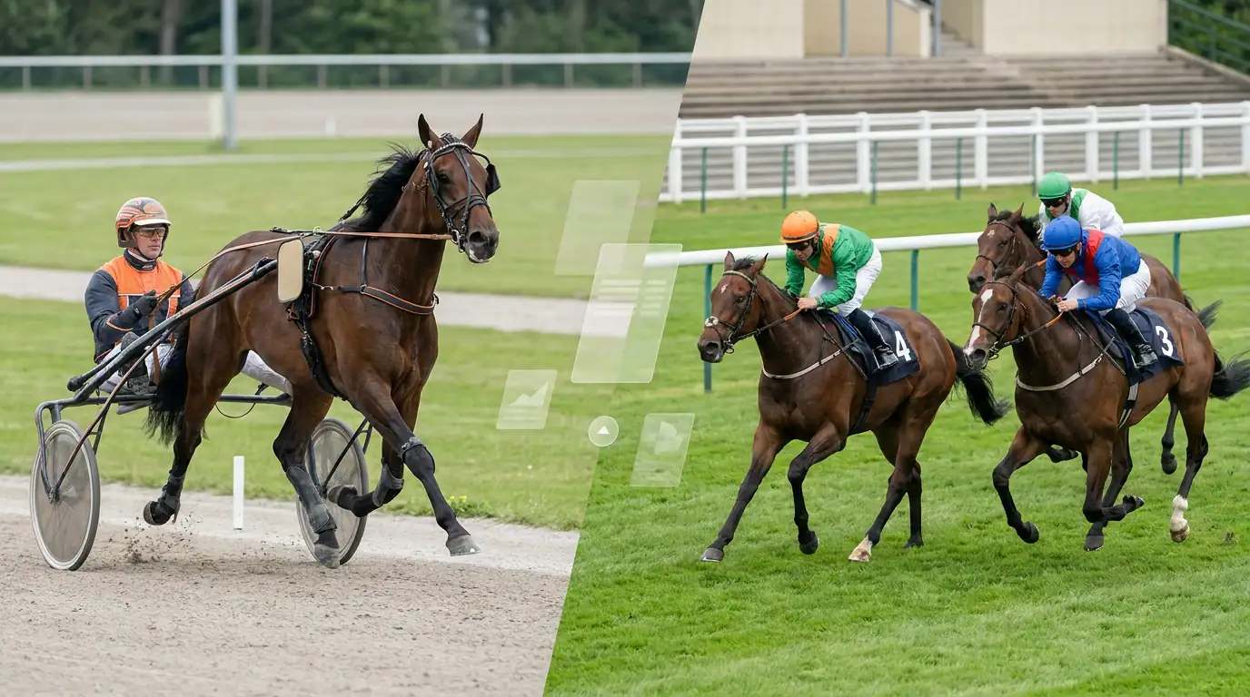 Illustratie van live timing en race-informatie rond paardenrennen zonder casino-elementen