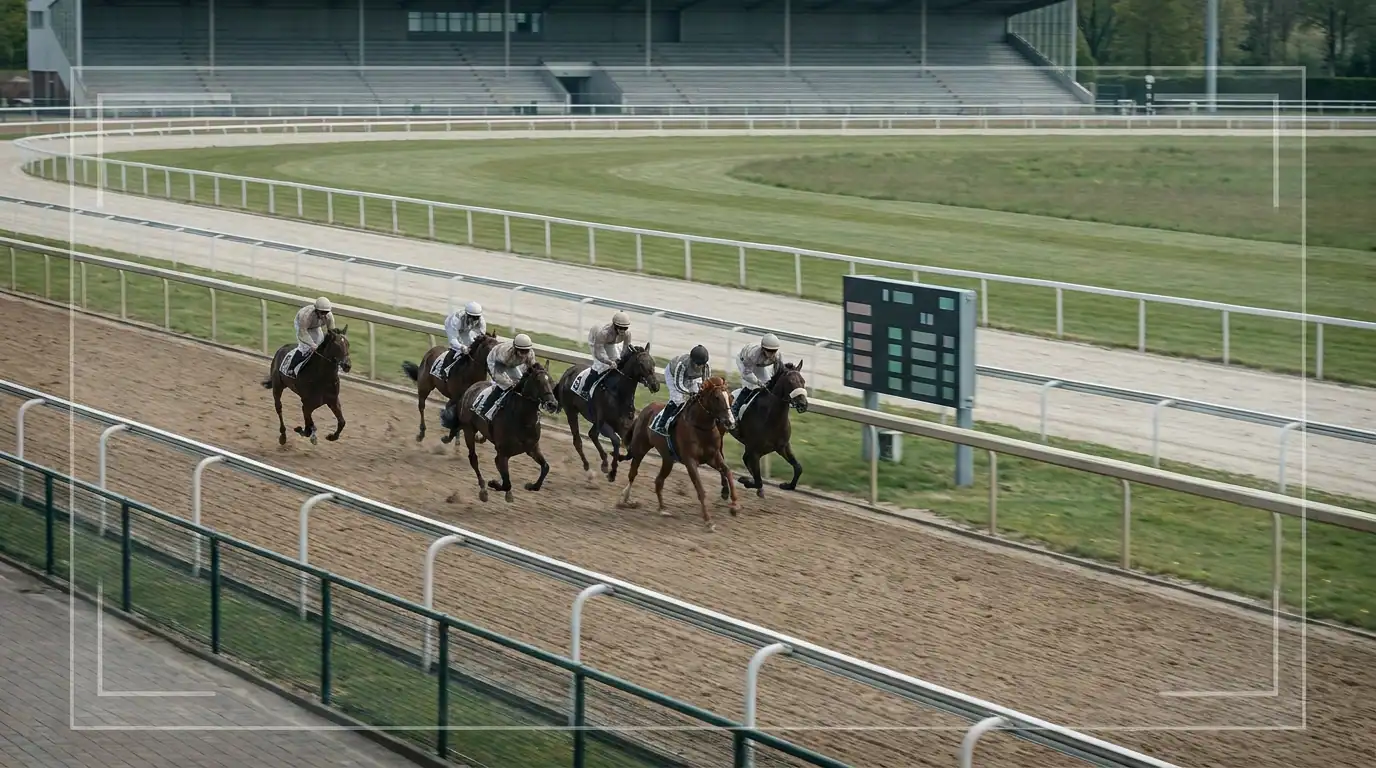 Conceptuele illustratie van meerdere paardenweddenschappen die samenkomen in een pool en daarna over winnaars worden verdeeld